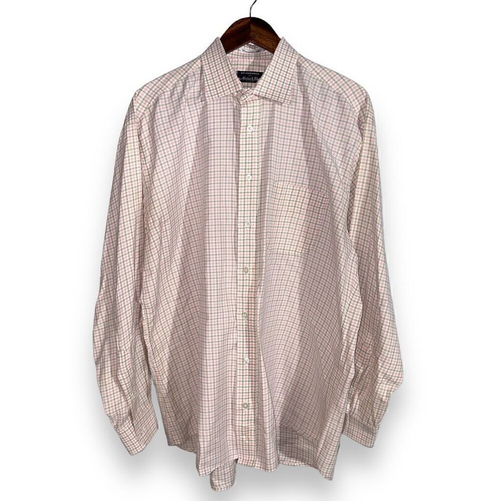 Gitman Brothers Pink & Green Allini Fabric Dress Shirt 17